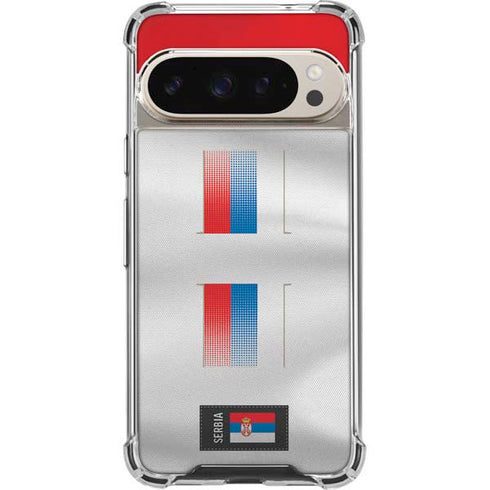 Serbia Soccer Flag Pixel 9/9 Pro Clear Case